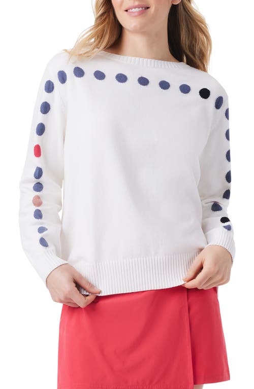 Polka Dot Sweater in White Multi