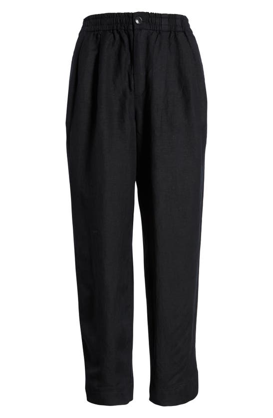 Madewell Linen Blend Track Trousers In True Black