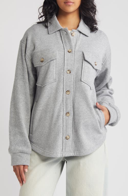 Shop Thread & Supply Sweatshirt Pocket Shacket In Heather Grey