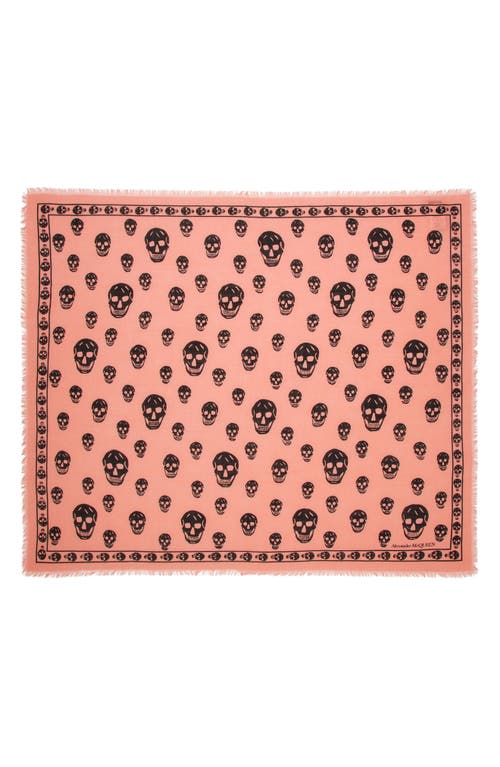 Alexander Mcqueen Skull Print Wool Scarf In Pink