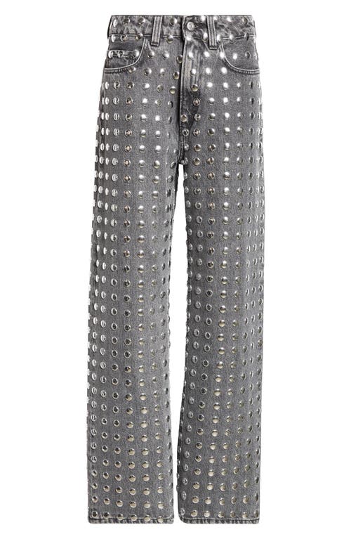 Shop Haikure Winona Studded Relaxed Straight Leg Jeans In Black Studded