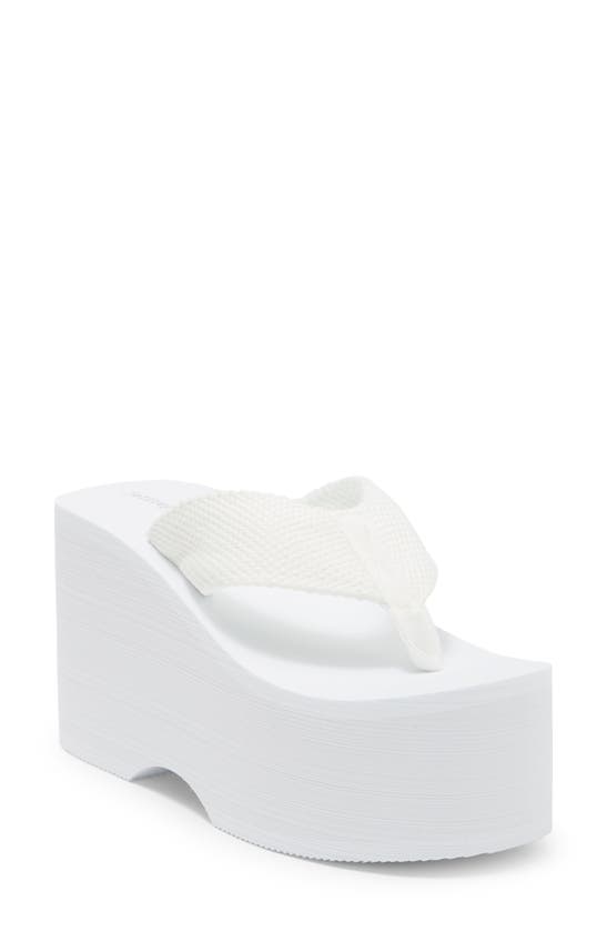 Jeffrey Campbell Wavin Platform Flip Flop In White