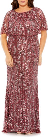 Sequin Popover Column Gown