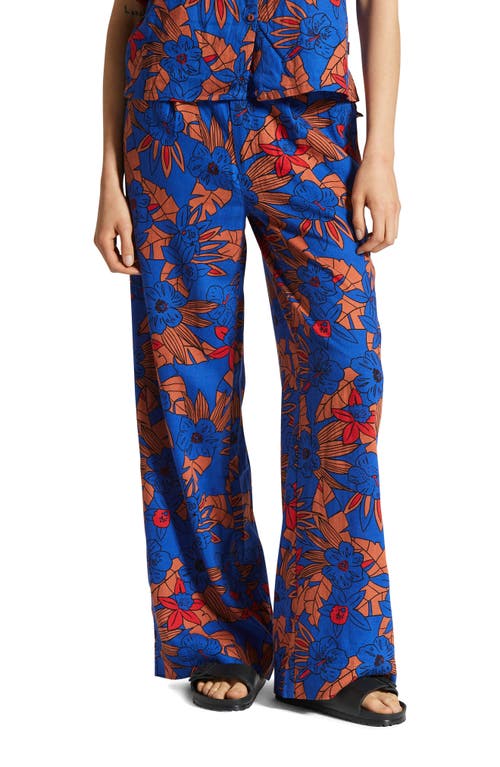 Brixton Mercado Floral Wide Leg Linen Blend Pants Terracotta at Nordstrom,