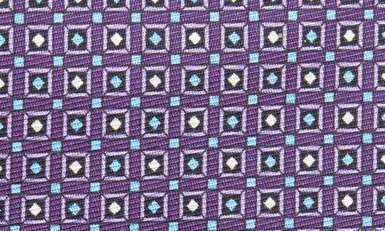 Shop Zegna Geometric Silk Tie In Med Purple Fan