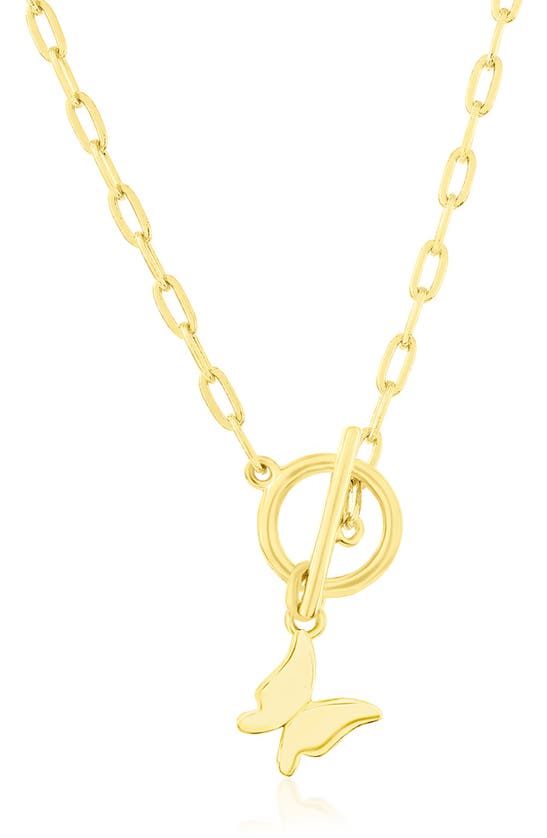 Shop Simona Charm Necklace In Gold Butterfly