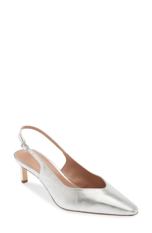 Orleans Slingback Pump in Silver Metallic