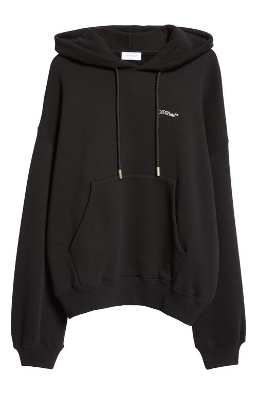 Shop Off-white Vanish Arrow Oversize Cotton Graphic Hoodie In Black - Chalk P