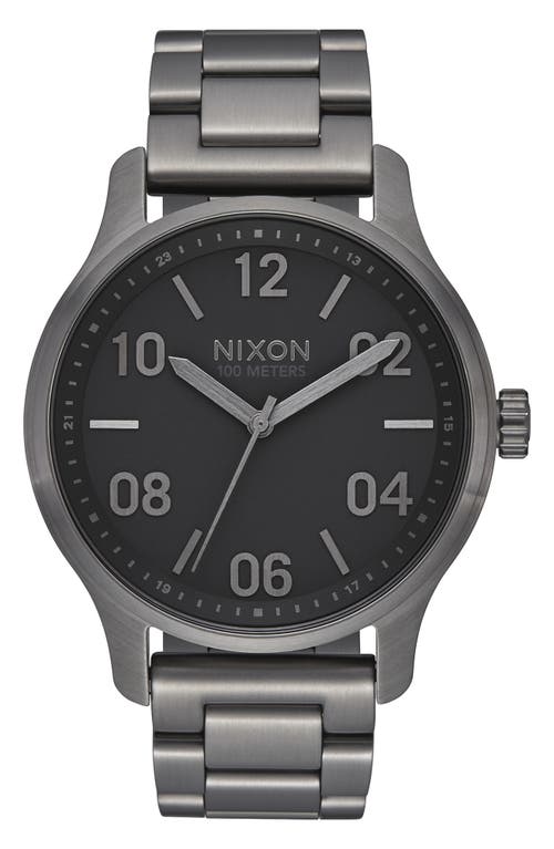 Shop Nixon The Patrol Bracelet Watch, 42mm In Gunmetal/black