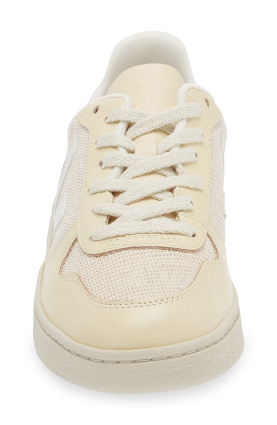 Shop Veja V-10 J-mesh Sneaker In Jute White-multico