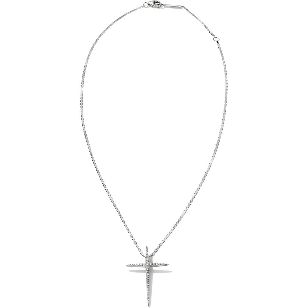 Lana Pointed Diamond Cross Pendant Necklace In Metallic