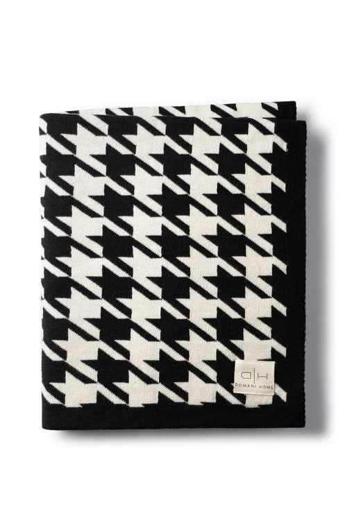 Domani Home Houndstooth Knit Throw Blanket in Black at Nordstrom