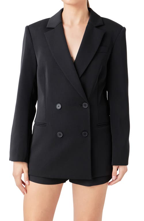 Shop Endless Rose Double Breasted Blazer In Black