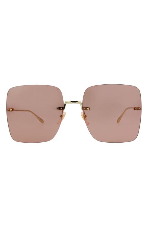 Shop Gucci 62mm Novelty Sunglasses In Gold Gold Red