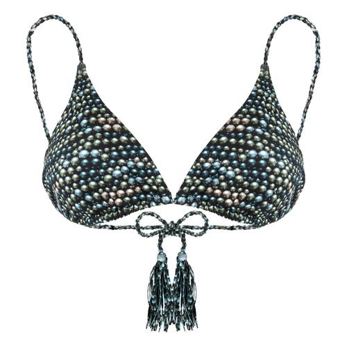 Shop Vilebrequin Pearl Jersey Rope Tresses Triangle Bikini Top In Noir