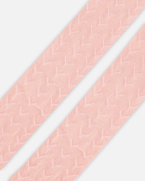 Shop Deux Par Deux Baby Girl's Tonal Jacquard Tights Light Pink In Silver Pink