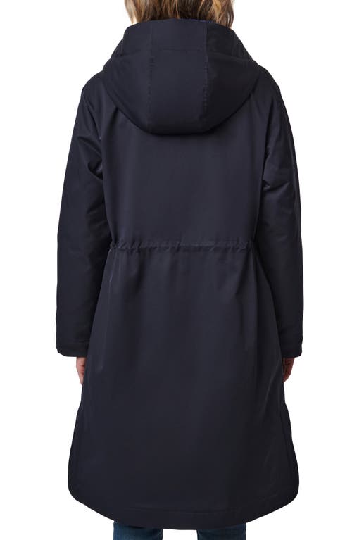 Bernardo Hooded Raincoat With Removable Hooded Bib In Deep Ocean