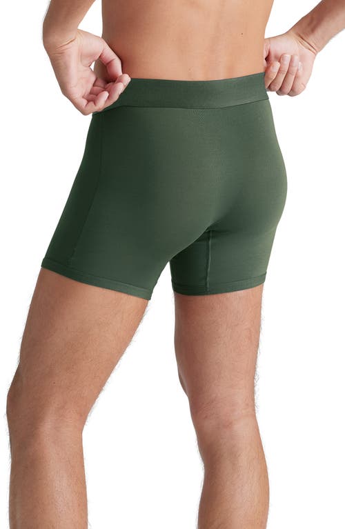 Shop Tommy John Second Skin Boxer Briefs In Dark Olive