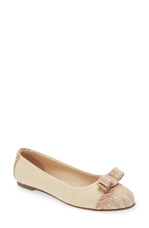 Varina Cap Toe Flat in Beige/Rose