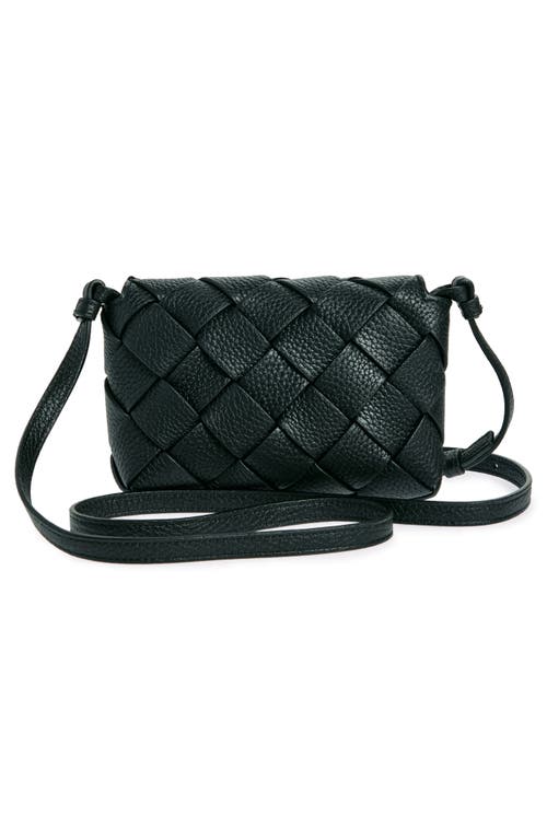 Shop Bottega Veneta Small Diago Intreccio Leather Handbag In 8803 Black/silver