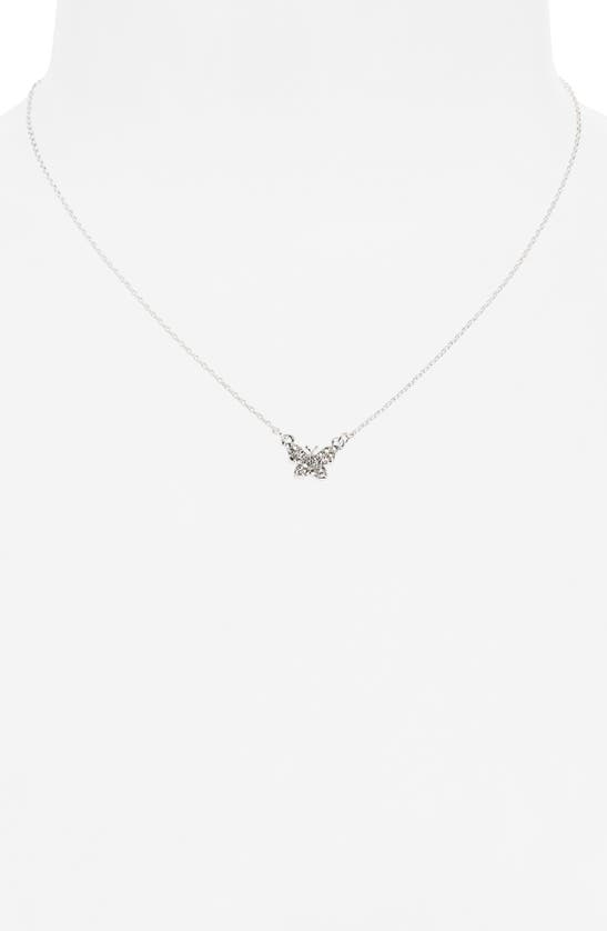 Shop Bp. Crystal Butterfly Pendant Necklace In Silver
