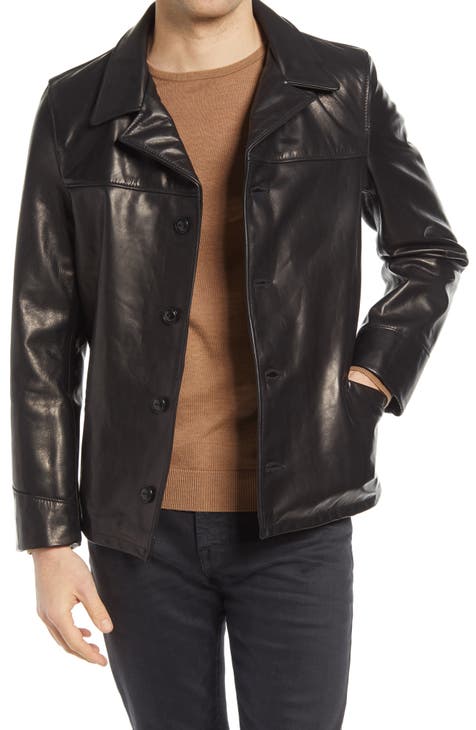 Schott NYC Cowhide Leather Car Coat | Nordstrom