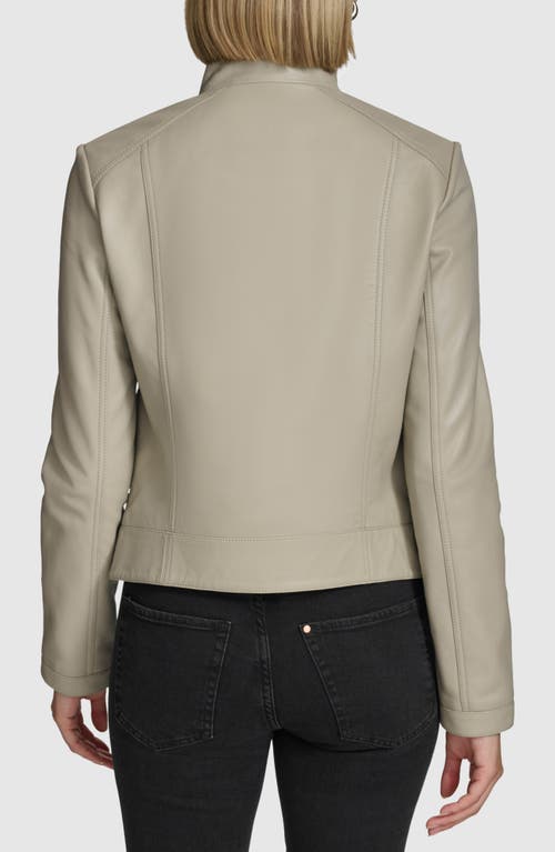 Andrew Marc Rowan Leather Coat In Stone