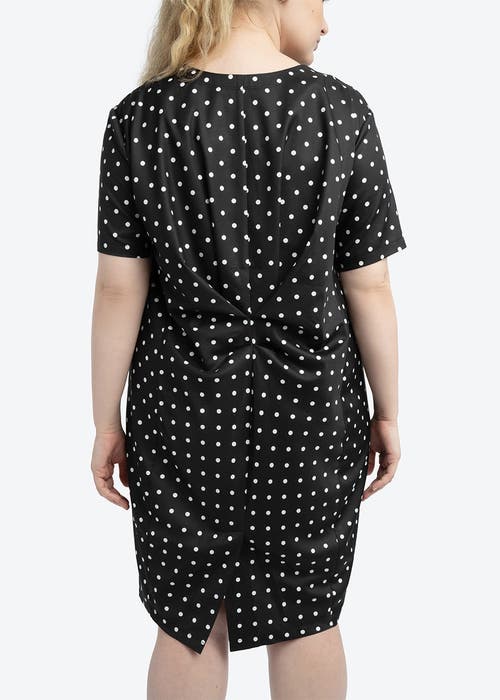 SEE ROSE GO SEE ROSE GO PLEATED TIMELESS DOT DRESS PLUS SIZE
