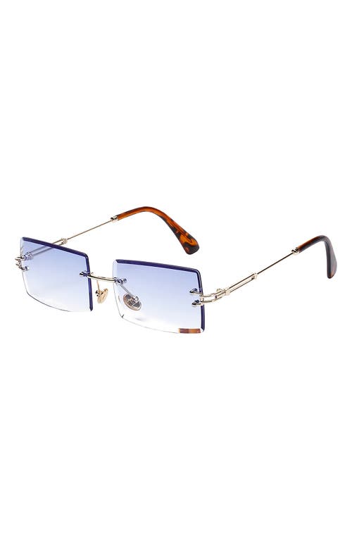 Fifth & Ninth Miami 58mm Rectangle Sunglasses in Gold/Blue