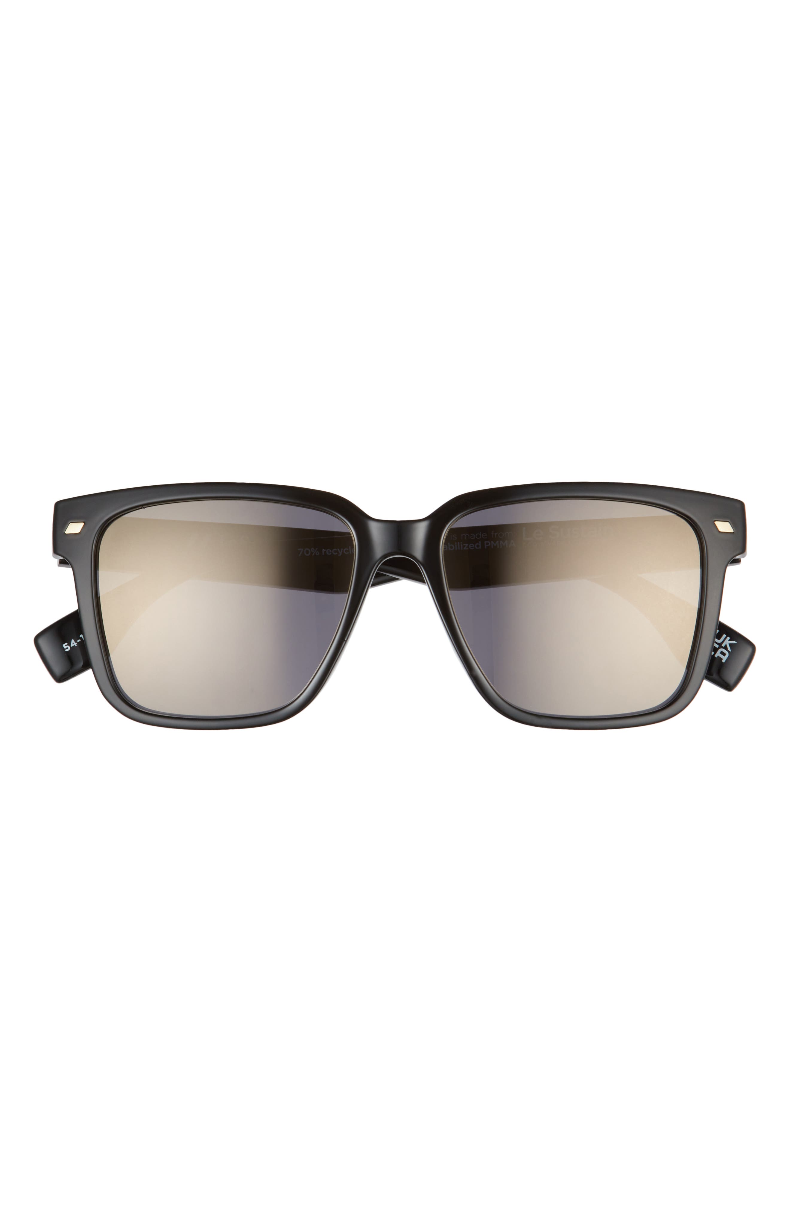 Le Specs Mr. Bomplastic 54mm Square Sunglasses in Black /Smoke Mono Gold Flash at Nordstrom