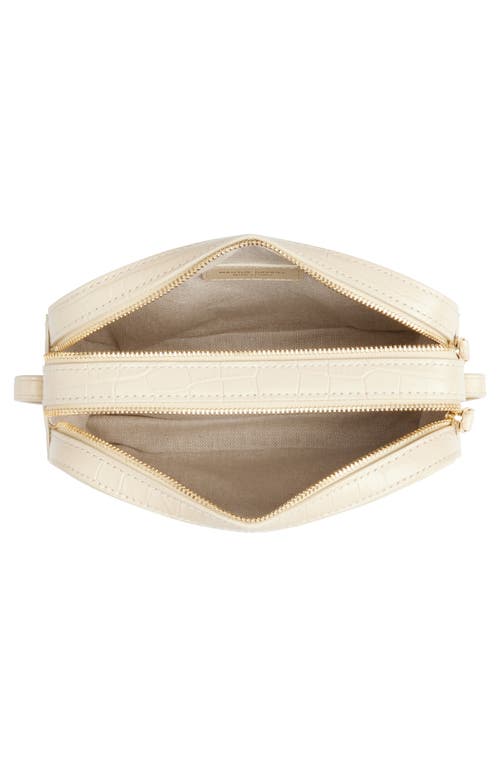 Shop Mansur Gavriel Croc Embossed Leather Camera Bag In Dune