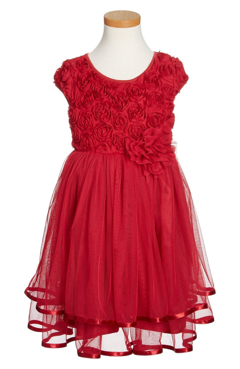 Popatu Ribbon Rosette Tulle Dress (Toddler Girls, Little Girls & Big ...
