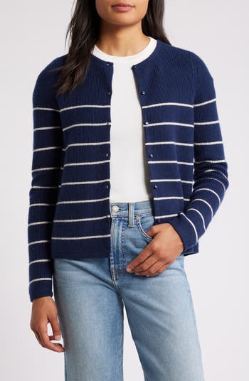 Caslon Stripe Wool Cashmere Cardigan Nordstrom