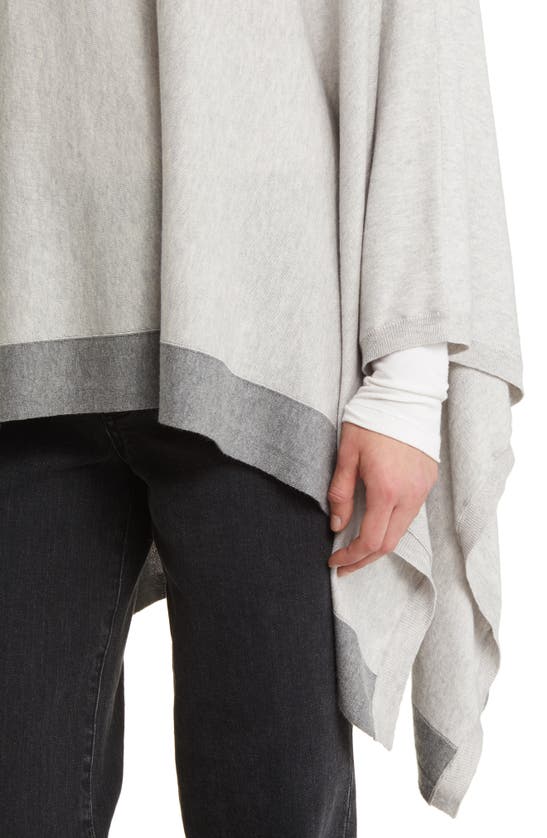 Nordstrom Cotton & Cashmere High-low Poncho In Grey Combo