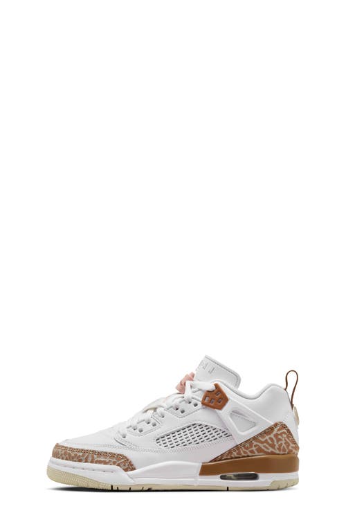 Shop Nike Kids' Spizike Low Sneaker In White/brown/light Bone