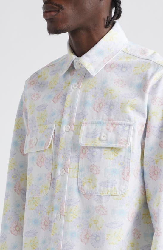 Shop Noah Floral Print Cotton Work Shirt In Pastel Floral