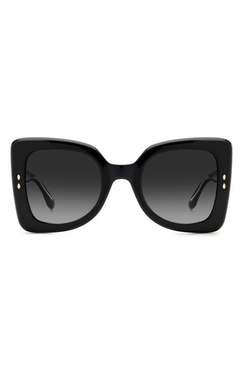 Shop Isabel Marant The New 52mm Gradient Square Sunglasses In Black/grey Shaded