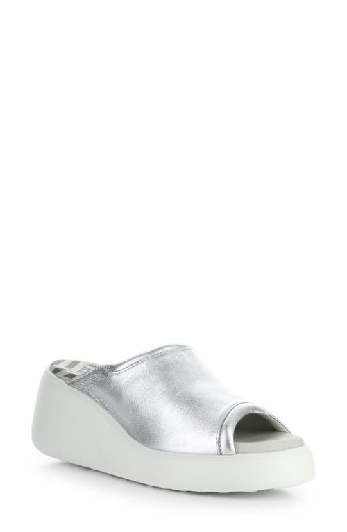 Doli Platform Wedge Slide Sandal in Silver Idra