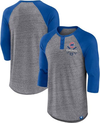 Men's Heather Gray/Royal Chicago Cubs Big & Tall Raglan Hoodie Full-Zip  Sweatshirt