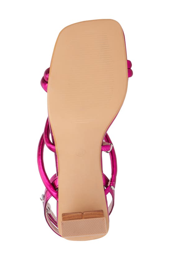 Fashion To Figure Ohara Strappy Block Heel Sandal In Neon Pink