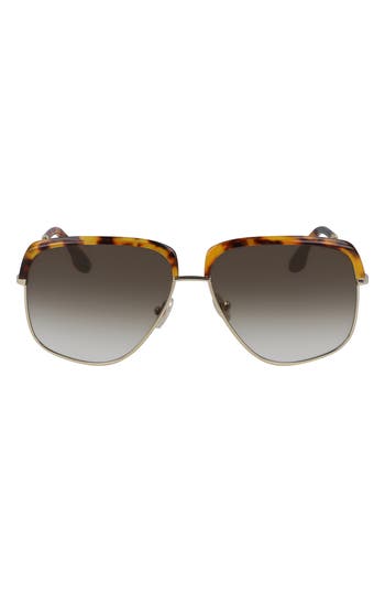 Victoria Beckham 59mm Semi Rimless Sunglasses In Gray