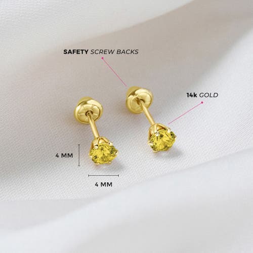 In Season Jewelry 14k Classic Prong Solitaire Earrings In November
