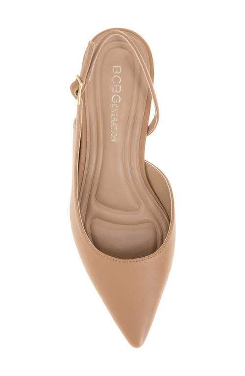 Shop Bcbgeneration Kittie Slingback Kitten Heel Pump In Tan