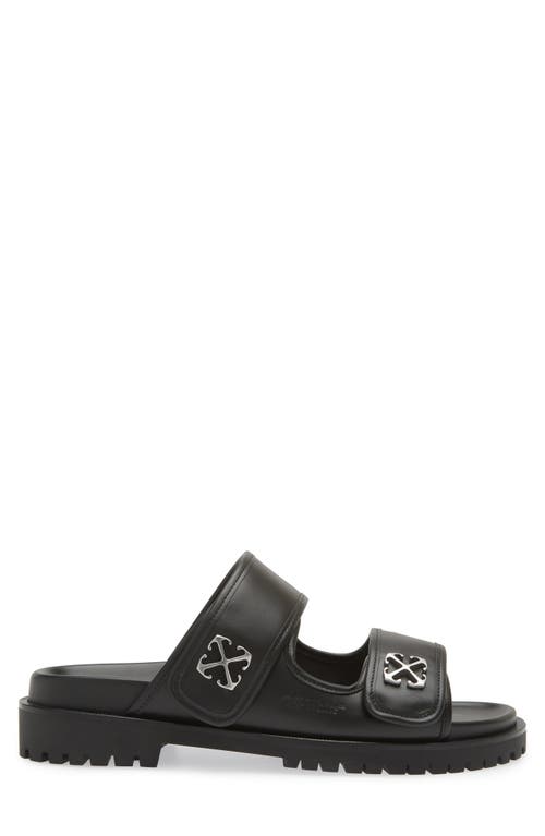 Shop Off-white Arrow Slide Sandal In Black - Silver