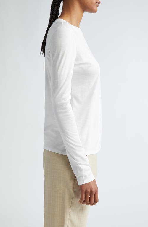 Shop Eleventy Long Sleeve T-shirt In White