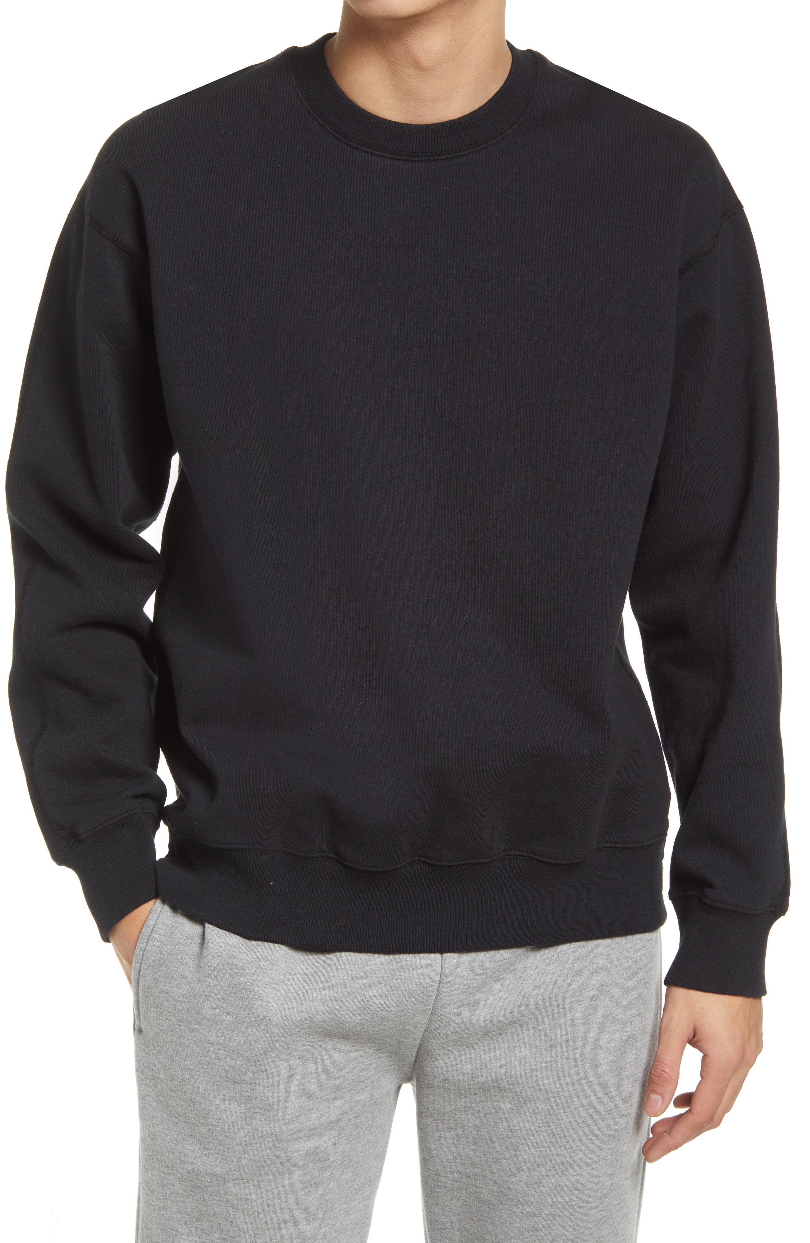 zip up crewneck sweatshirt