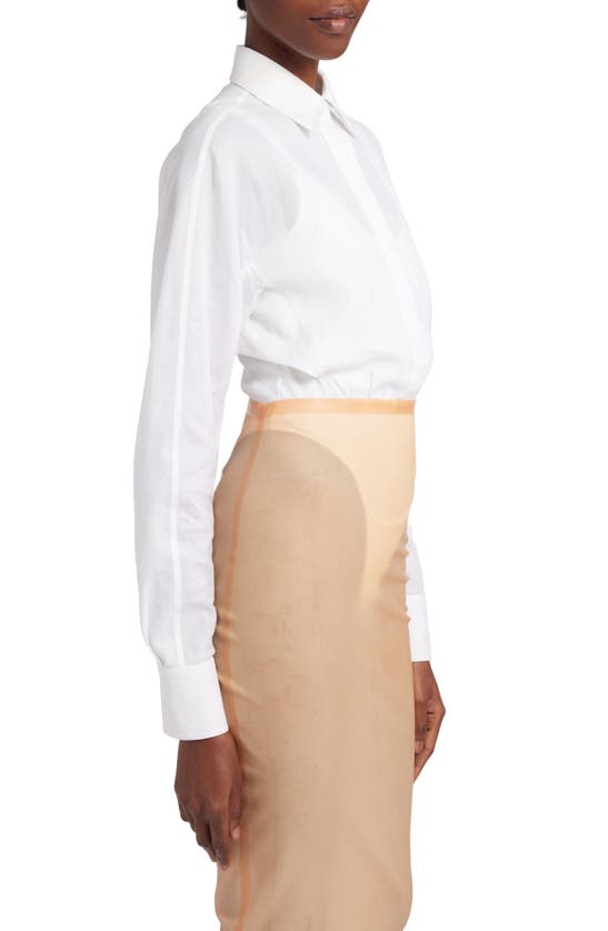 Shop Alaïa Tank & Shirt Thong Bodysuit In Blanc