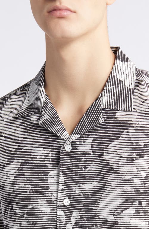 Shop Theory Irving Cc.linear Camp Shirt In Black Multi