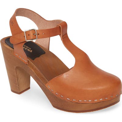 Swedish Hasbeens Sky T-Strap Pump, Brown