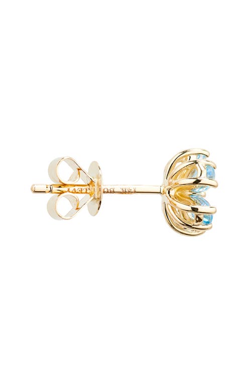 Shop Bony Levy Blue Topaz & Citrine Flower Stud Earrings In 14k Yellow Gold/blue Topaz